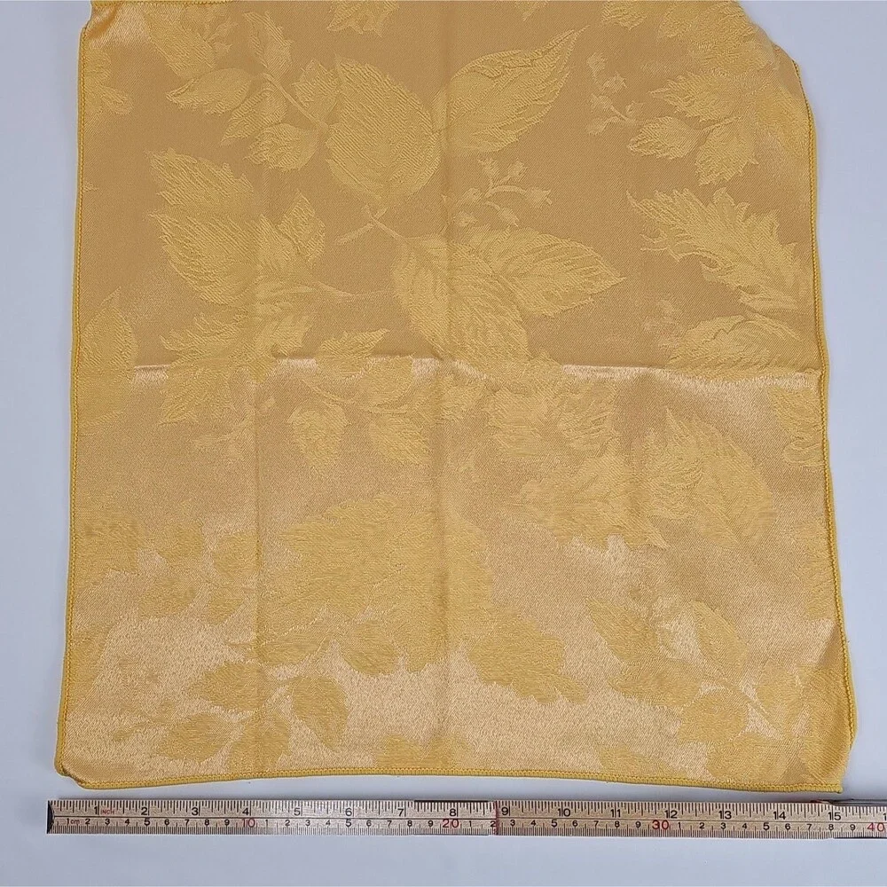 Set of 8 Fall Cloth Napkins 4 Red 4 Gold Jacquard Floral Thanksgiving 1 17x17